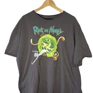 Rick and Morty Portal Graphic Tee Gray Adult Swim 3X Plus Size